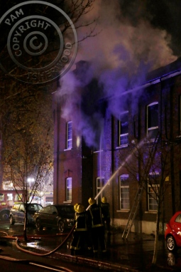 Fire crews tackiling fire in the Christ Apostolic Church, Seven Sisters, London N15 Nobody hurt. 21st November 2015